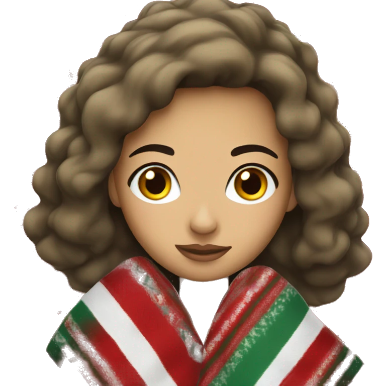 White Hispanic Girl with Christmas blanket  emoji