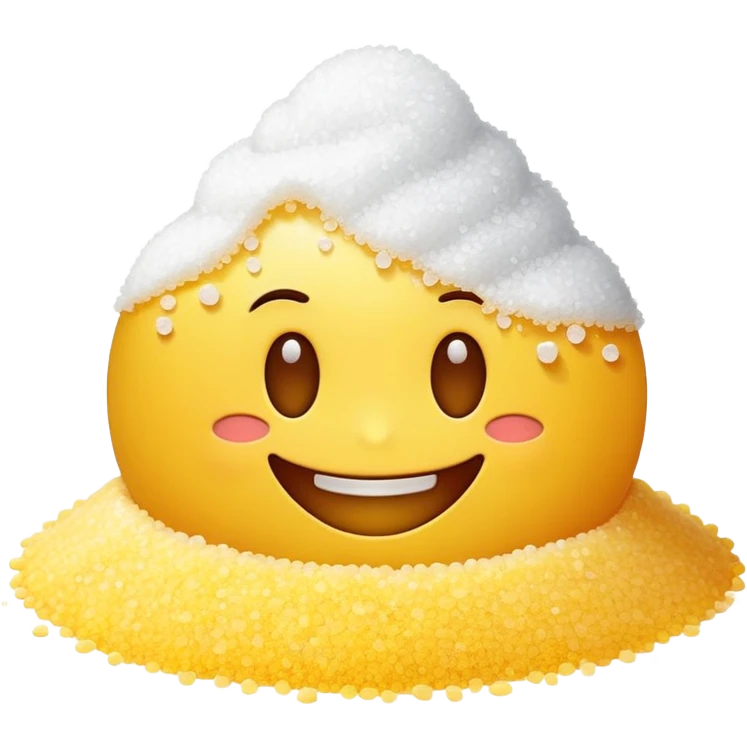 smile emoji with a pile of salt emoji