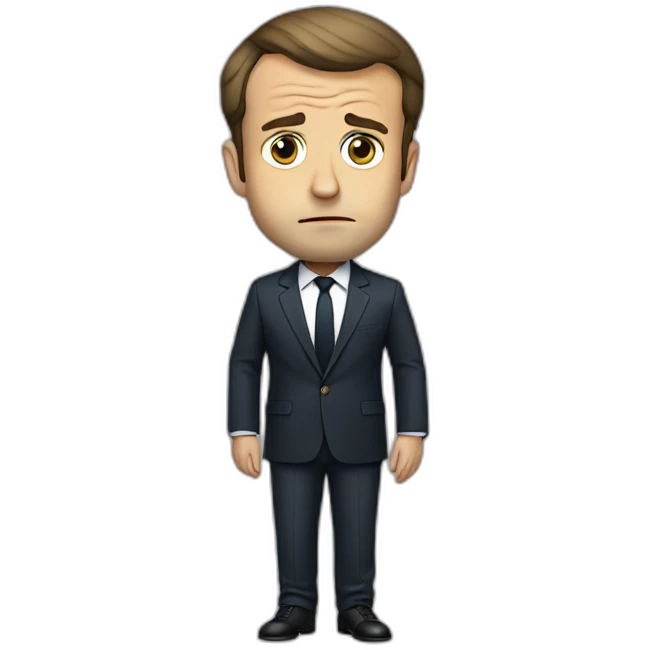 Emmanuel macron sad full body emoji