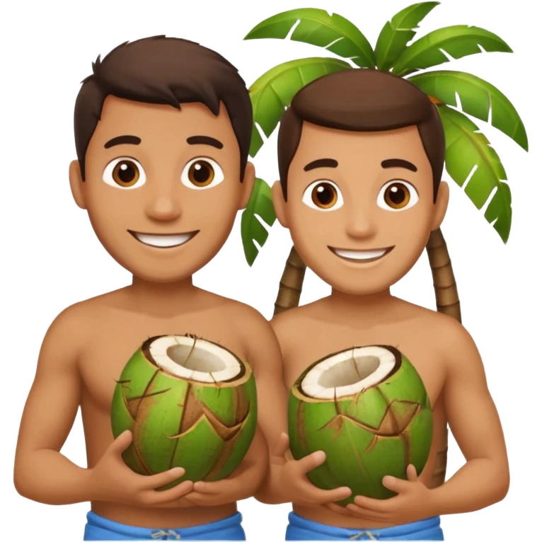2 men having sex with coconuts  emoji