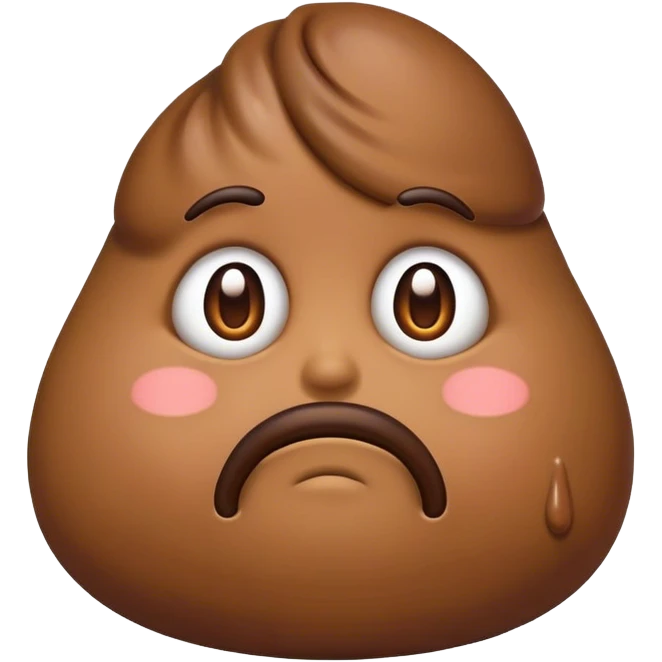Sad emoji with its fat poop sadly drooping  emoji