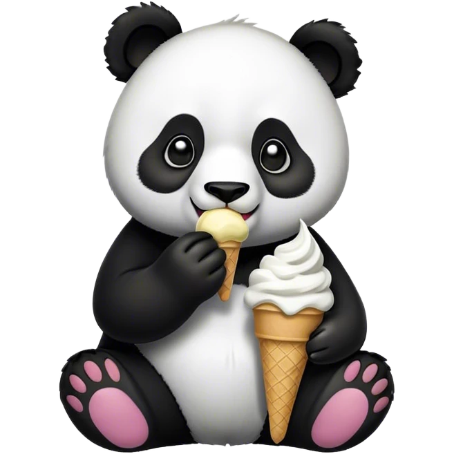 Panda eating ice cream emoji