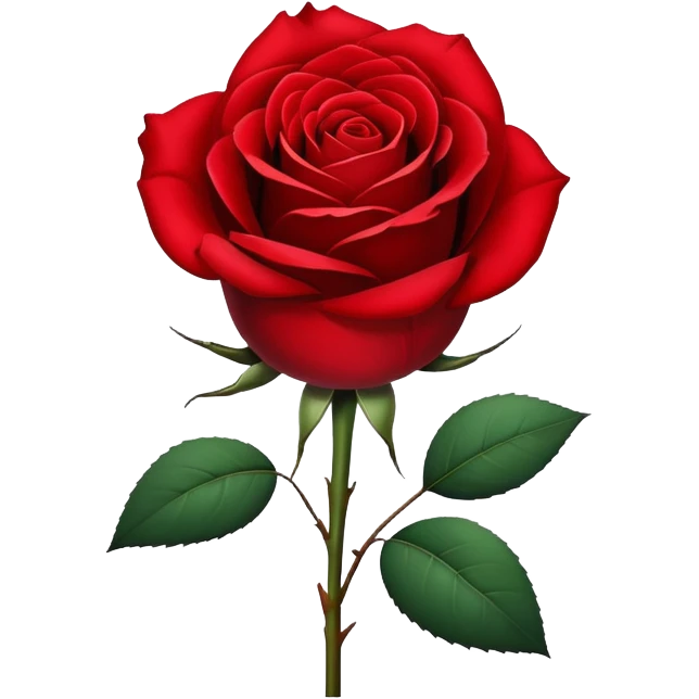 top view super realistic, single rose, no leaves emoji