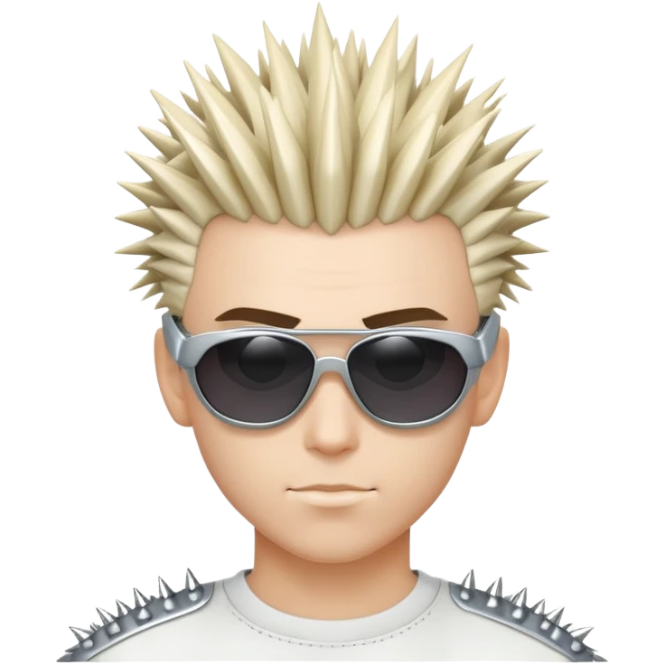 cyber y2k guy with futuristic sunglasses and spiky hair emoji