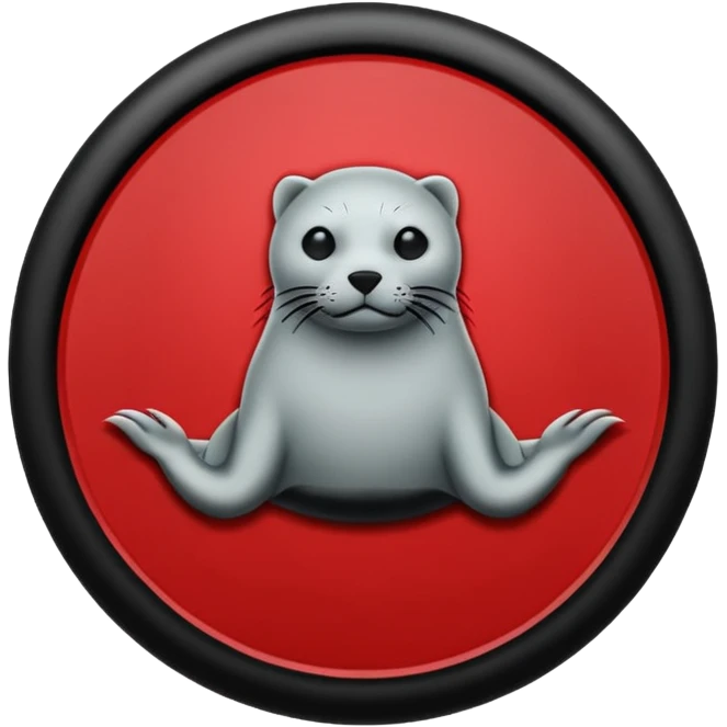 iOS sticker, summoning seal, black circle, red symbol, minimal emoji