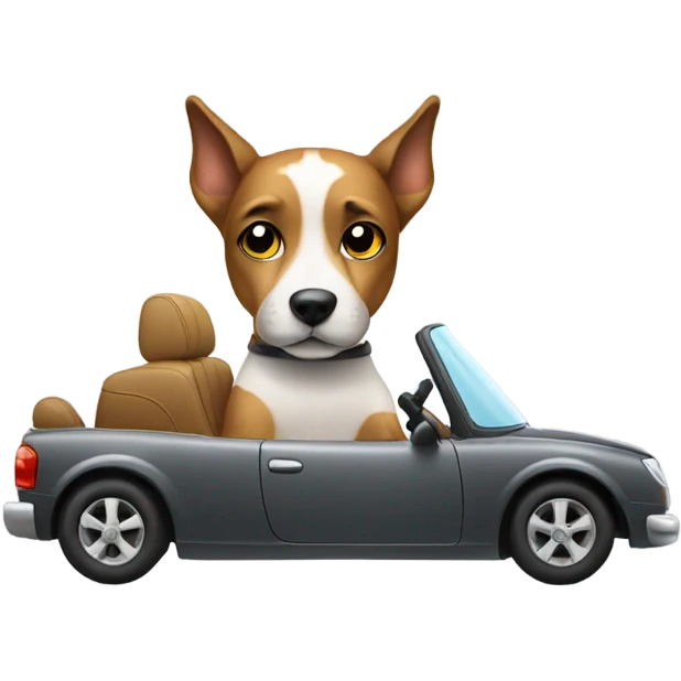 Dog driving a car emoji