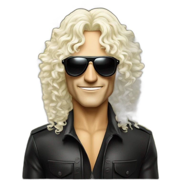 michel polnareff with white sunglasses and long curly blond hairs emoji