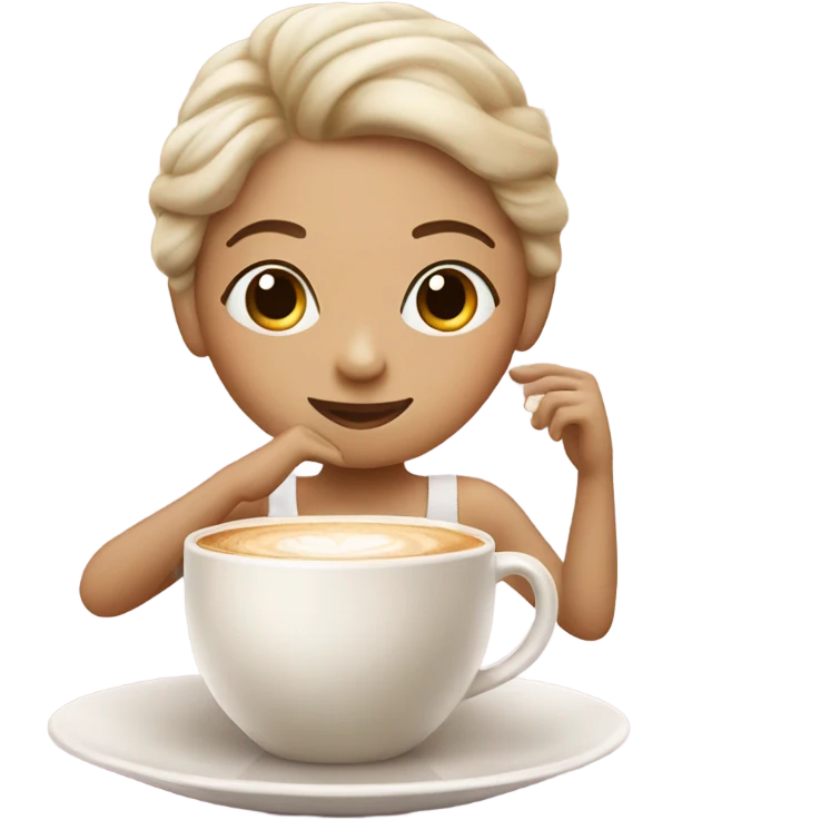 Ballerina drinking latte emoji
