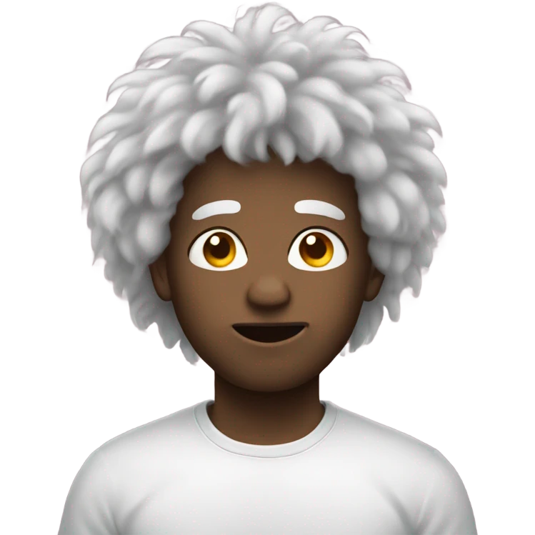 ugly emoji with fluffy hair emoji