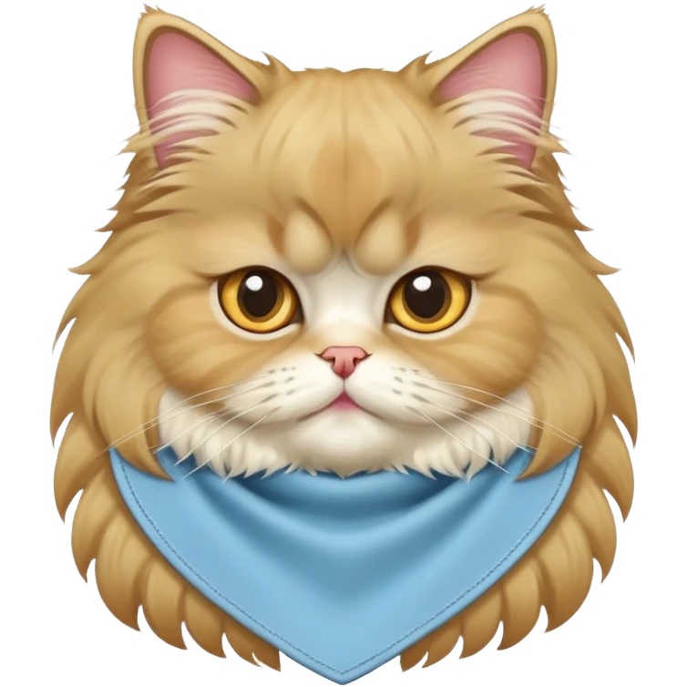 A Persian Cat Neck Wearing a Bibs emoji