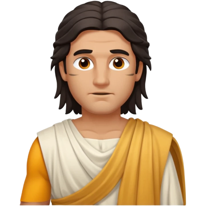 ancient greek man long dark hair emoji