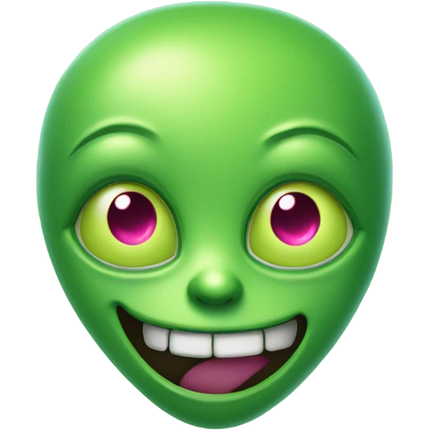 Smiling Face with Heart-Eyes green alien emoji