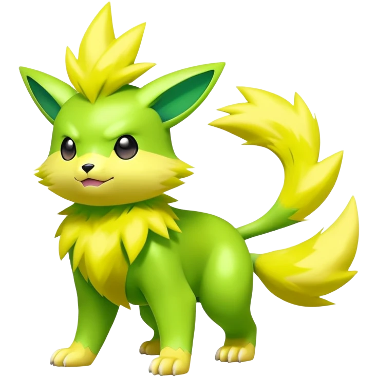  Electrike with green and yellow fur, electric type Pokémon (full body) emoji
