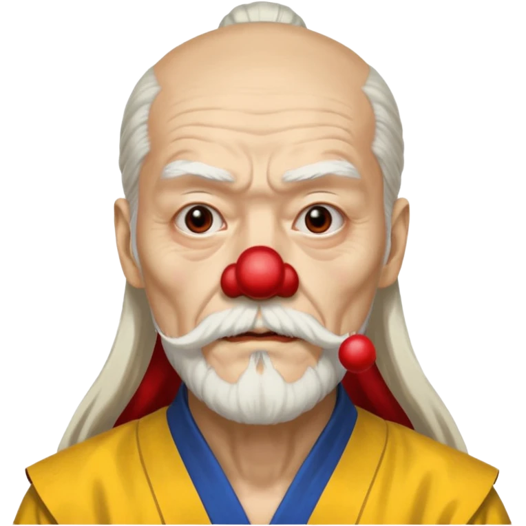 Сенсей пай Мей из убить Билла 2 с густой седой бородой и густыми бровями как клоун emoji