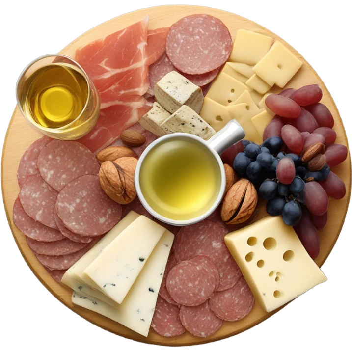 aesthetic charcuterie board with white wine  emoji