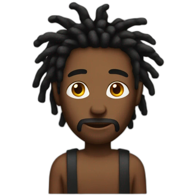 Black Men red dreads emoji