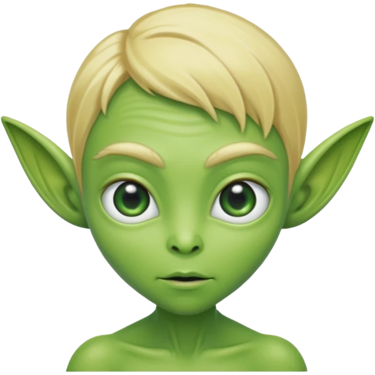 GREEN ALIEN WITH BLONDE HAIR emoji