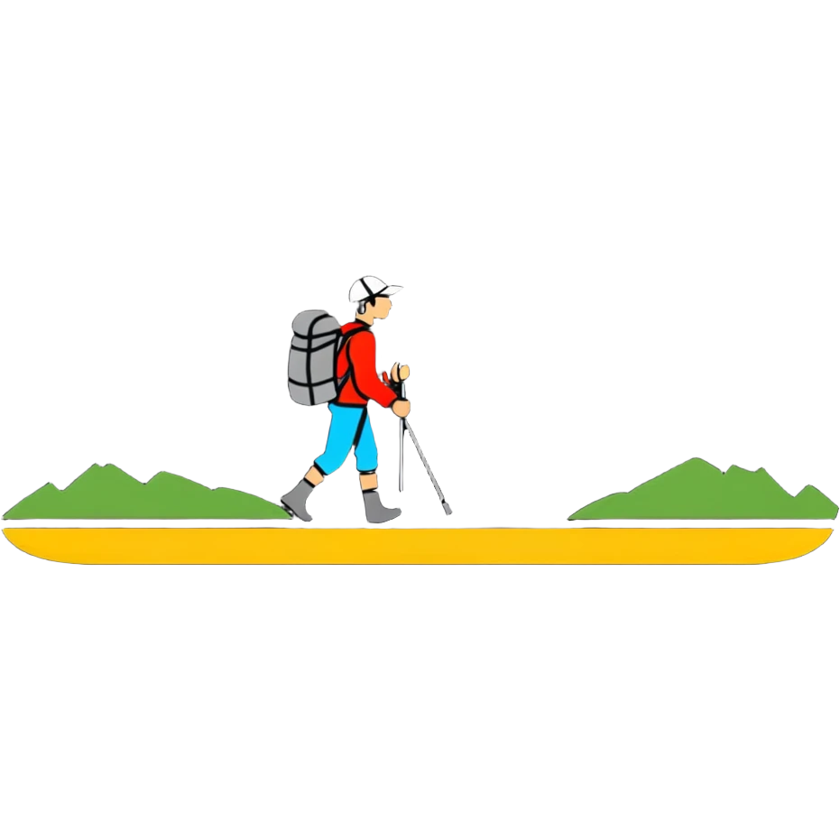 lonesome hiker walks down the camino de santiago path emoji