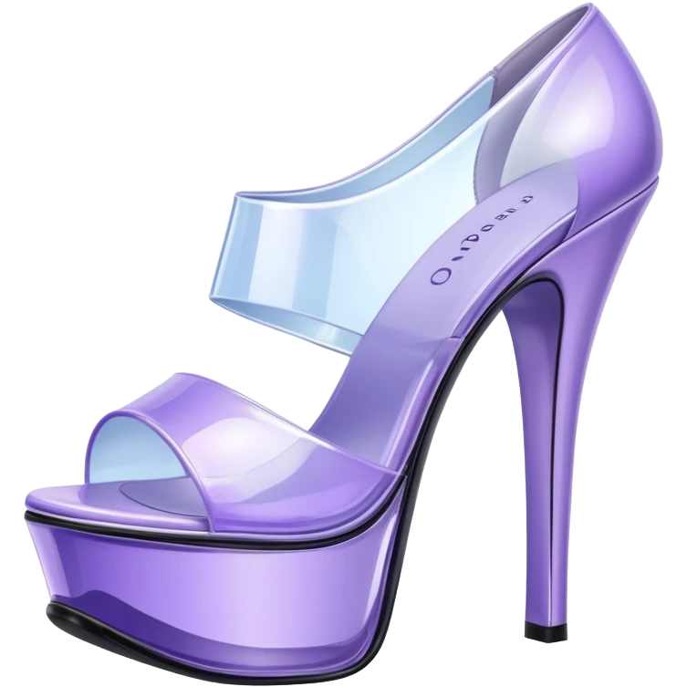 ultra realistic pair of platform open toe lavender glass heels emoji