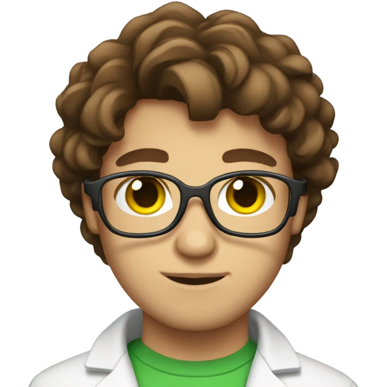 Brown haired hot scientist with green eyes  emoji