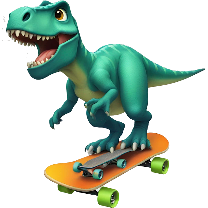 dinosaur on a skateboard  emoji