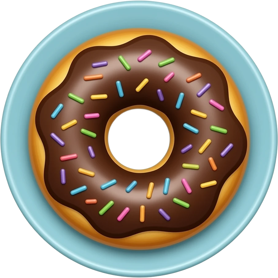 Donut plate with chacolate emoji