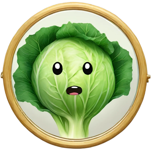 cabbage inside the mirror emoji