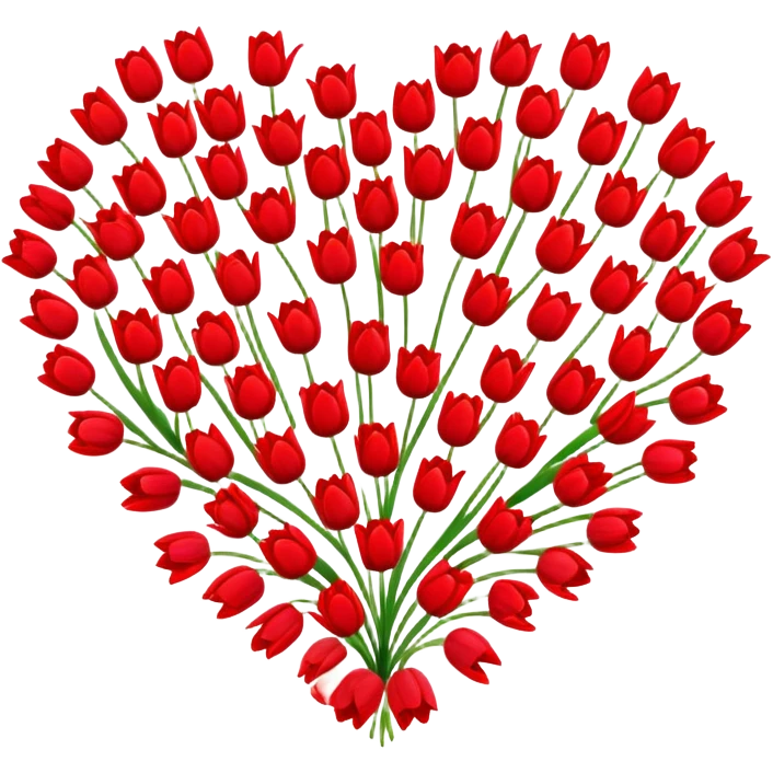 heart made of tulips emoji