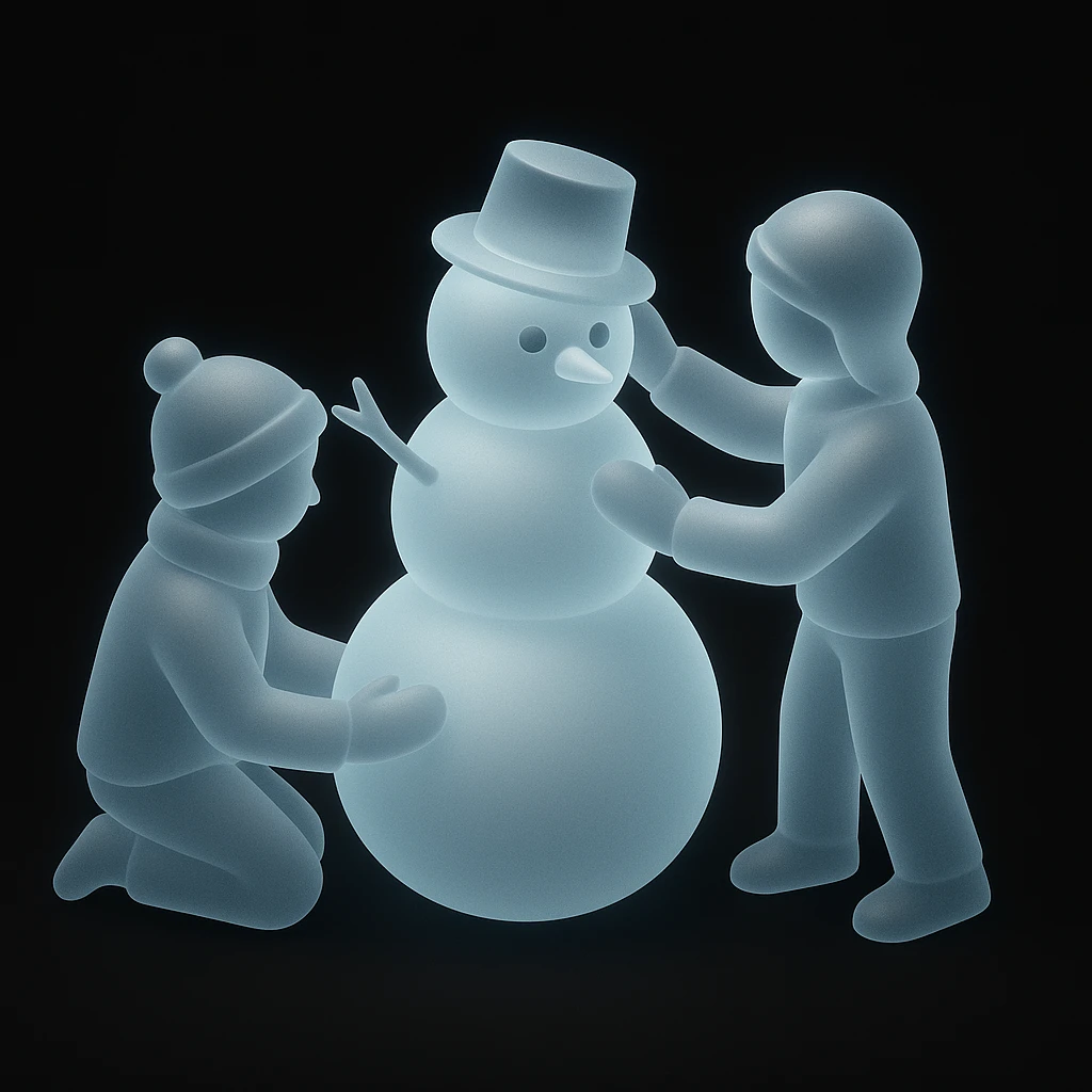 people making a snowman emoji