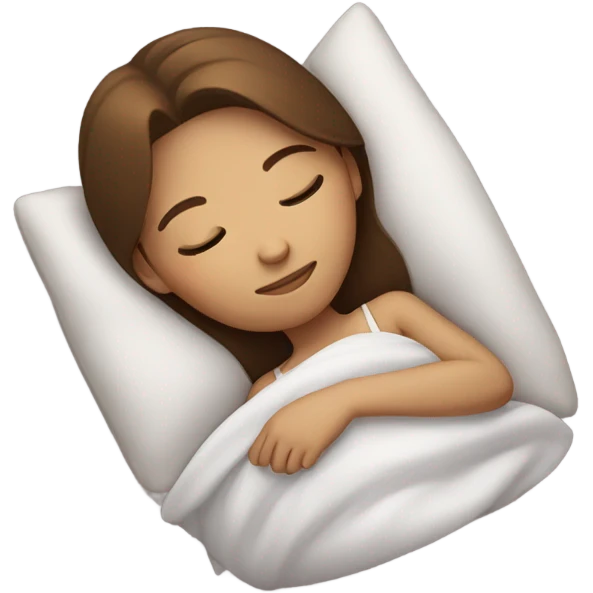 brown haired girl sleeping emoji