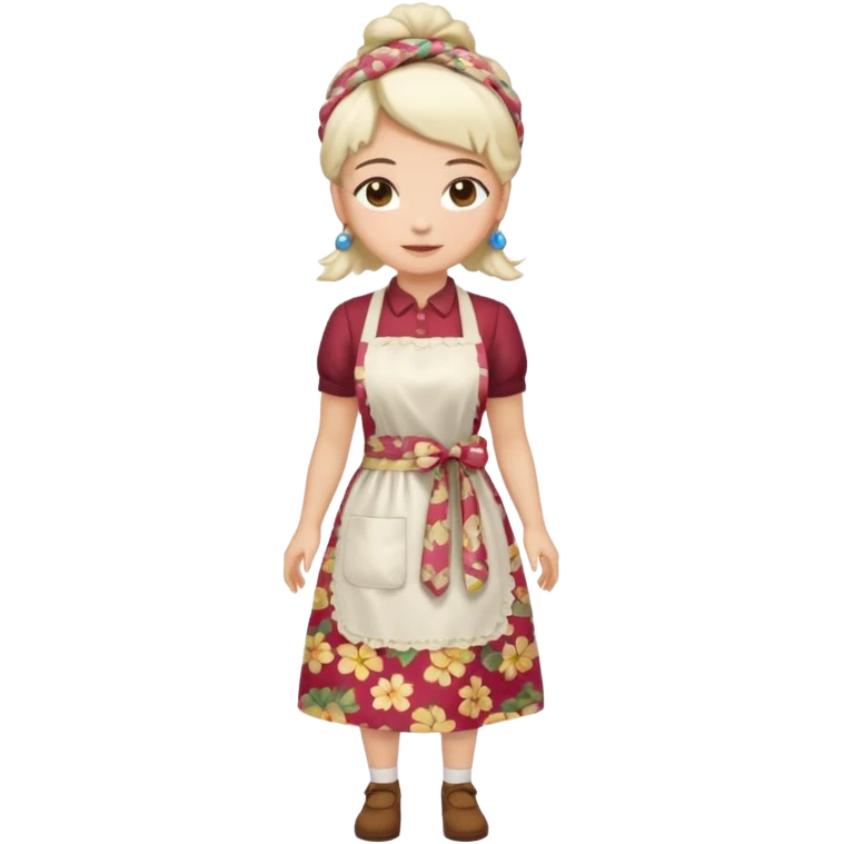 ligth woman wearing housewife clothes full body  emoji