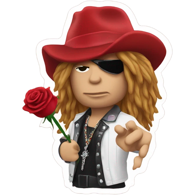 Axl Rose with a rose realistic emoji