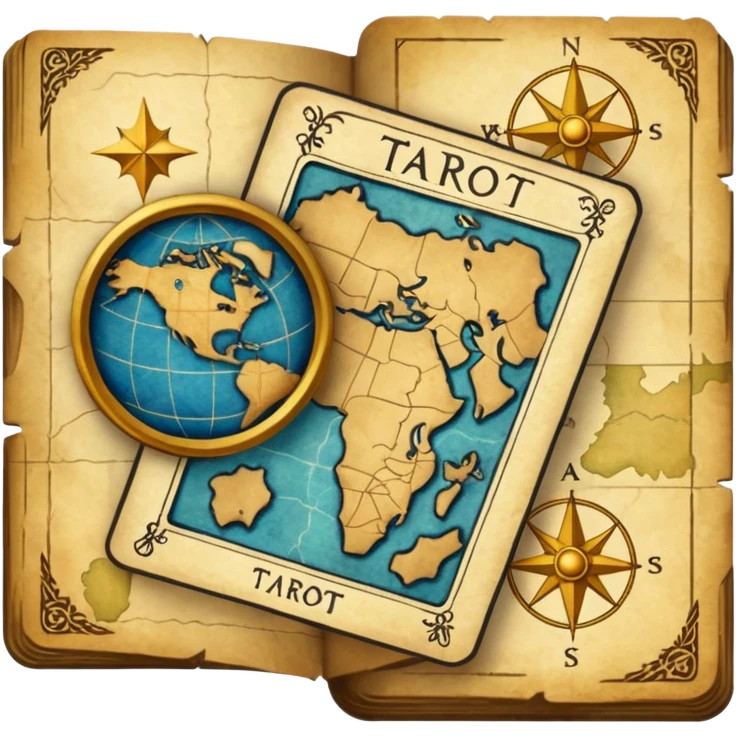 tarot card with a map on it emoji