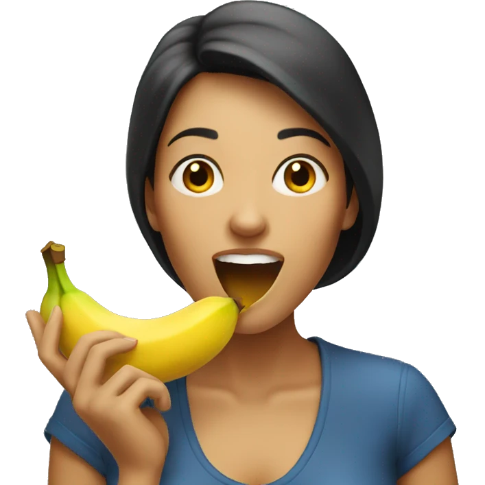 woman eating a banana  emoji