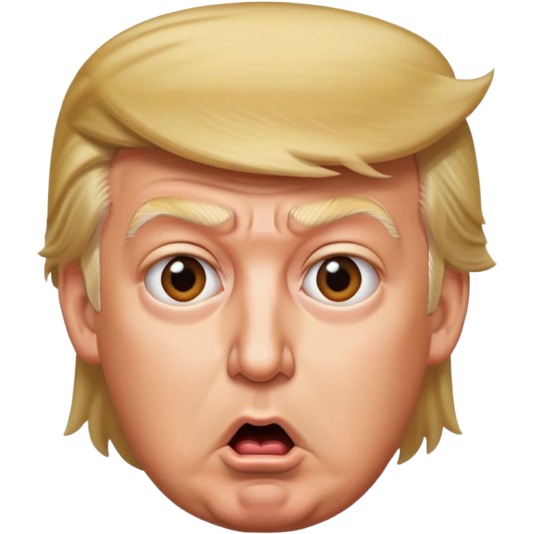 Trump with a surprised expression emoji