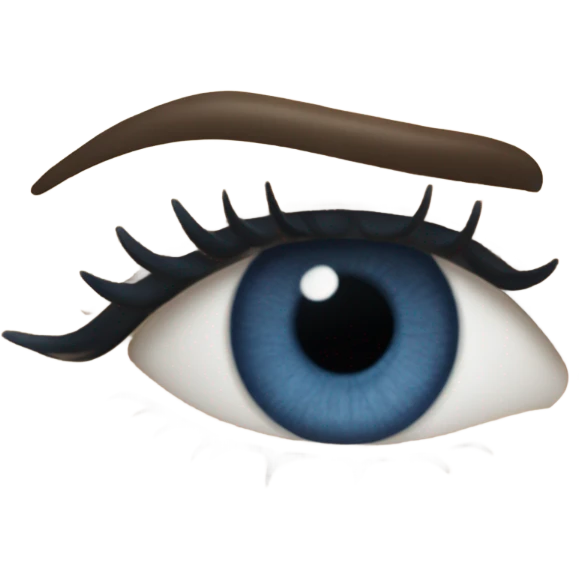 realistic dark blue eye with eyelid and eyelashes emoji