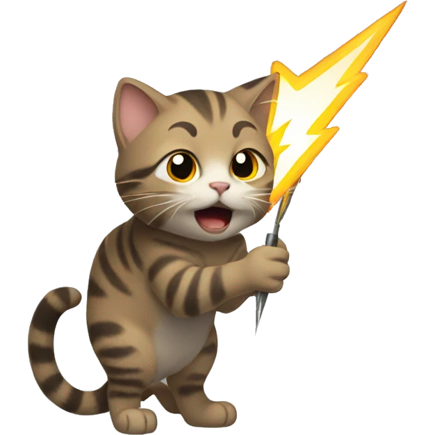 cat wielding lightning emoji