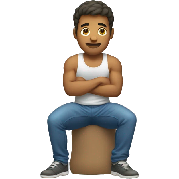 A man squatting emoji