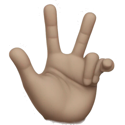 hand with number three emoji