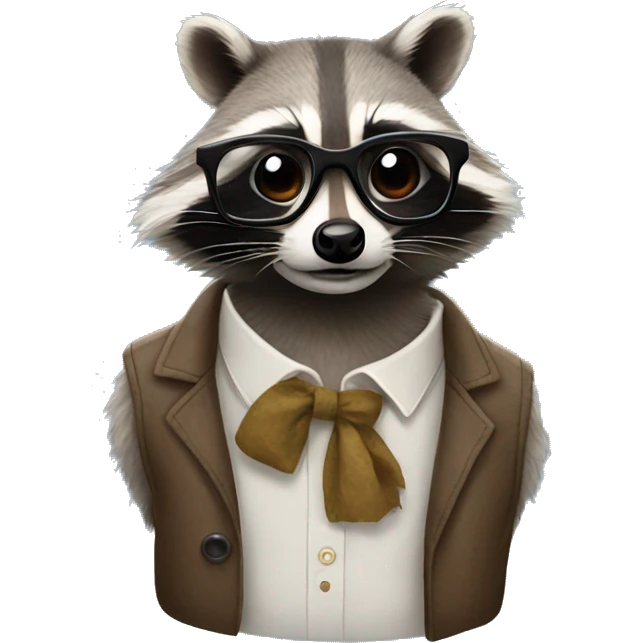 Raccoon with glasses emoji
