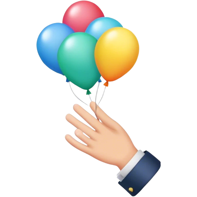 hand popping balloon emoji