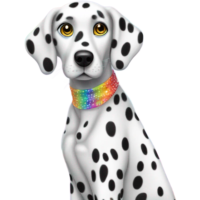 Lisa Frank Dalmatian with rainbow spots on fur emoji