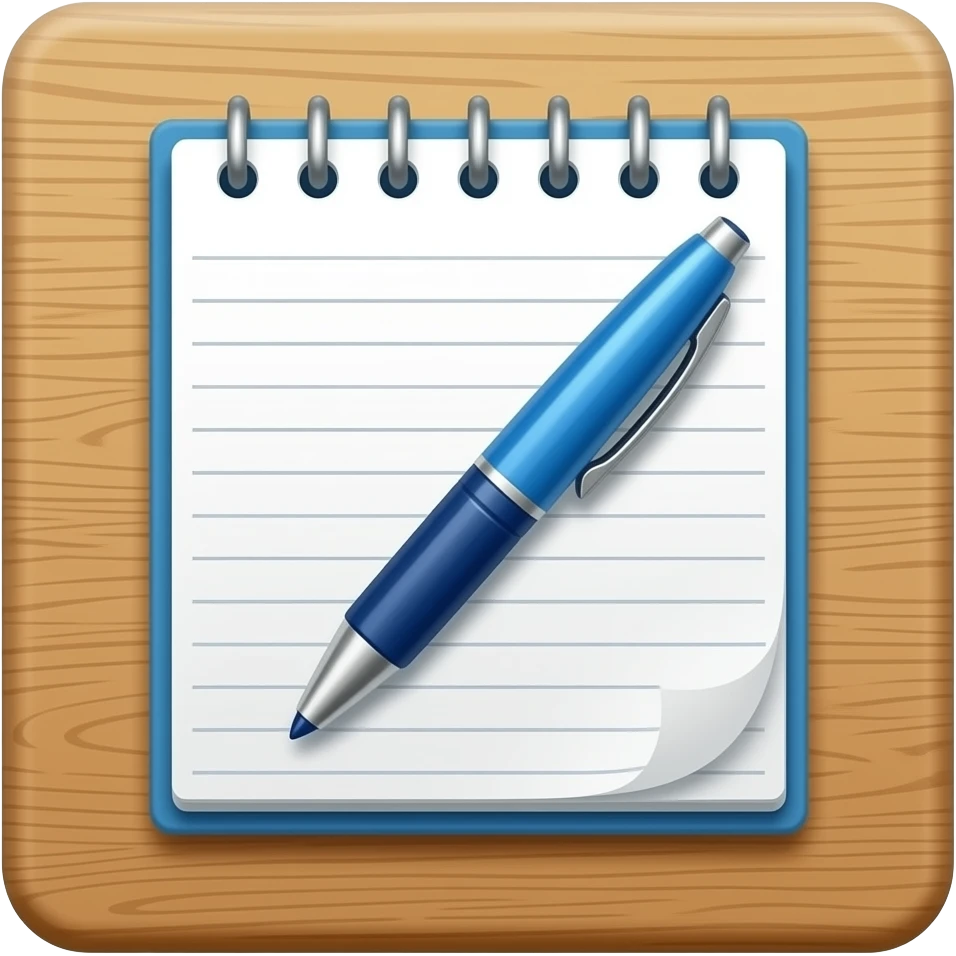 pen and notebook on desk emoji