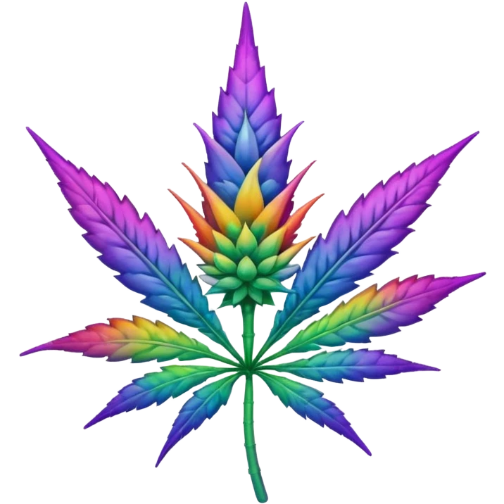 Purple marijuana with sparkling rainbow colors  emoji