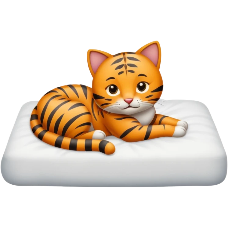 Petit chat sympa couché sur le lit emoji