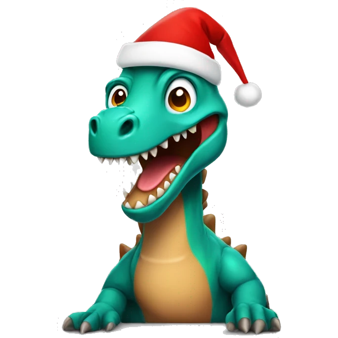 Dinosaur with Christmas hat  emoji