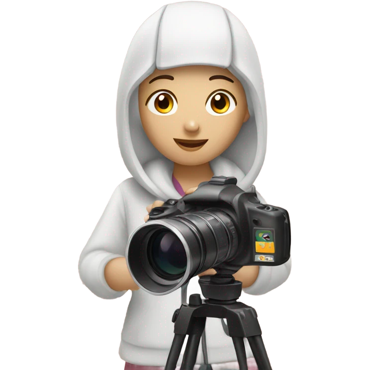 asian girl with video camera emoji