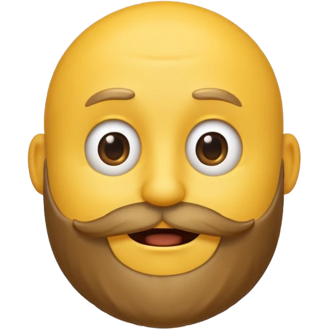 A yellow smiley emoji with a beard on top of his head emoji