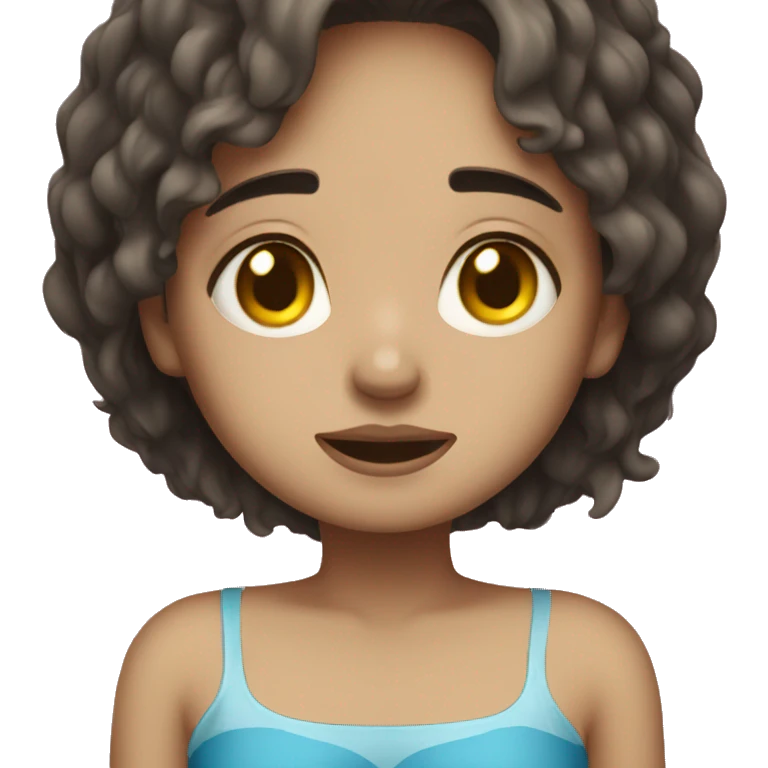 Girl Laying in a pool of tears emoji