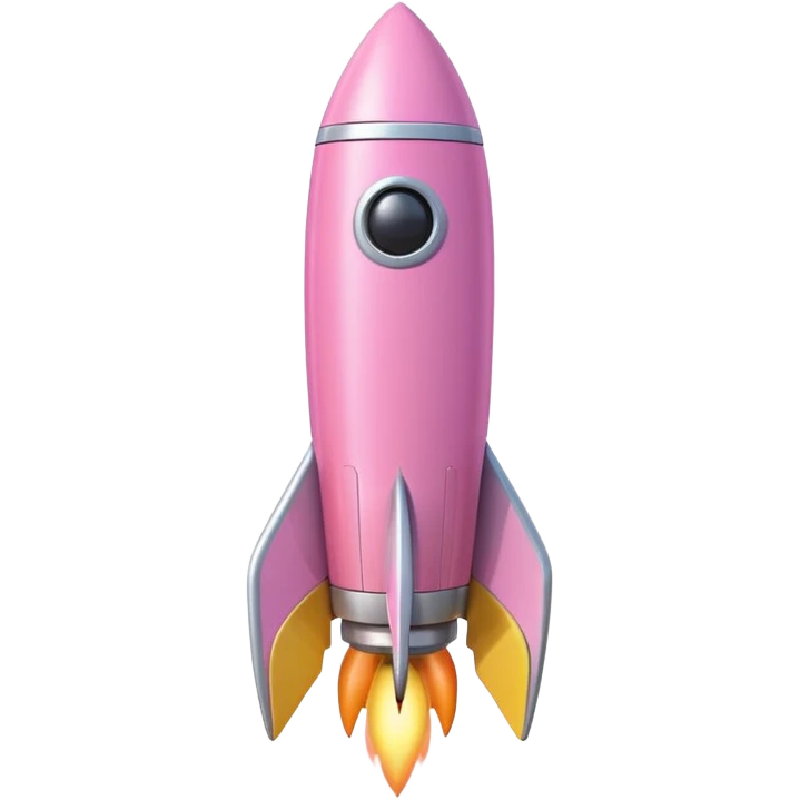 A single rocket, colored in pastel pink and yellow, glossy and smooth, cartoonish, vibrant colors, high detail, simple and cute design, isolated on white background, centered composition

 emoji